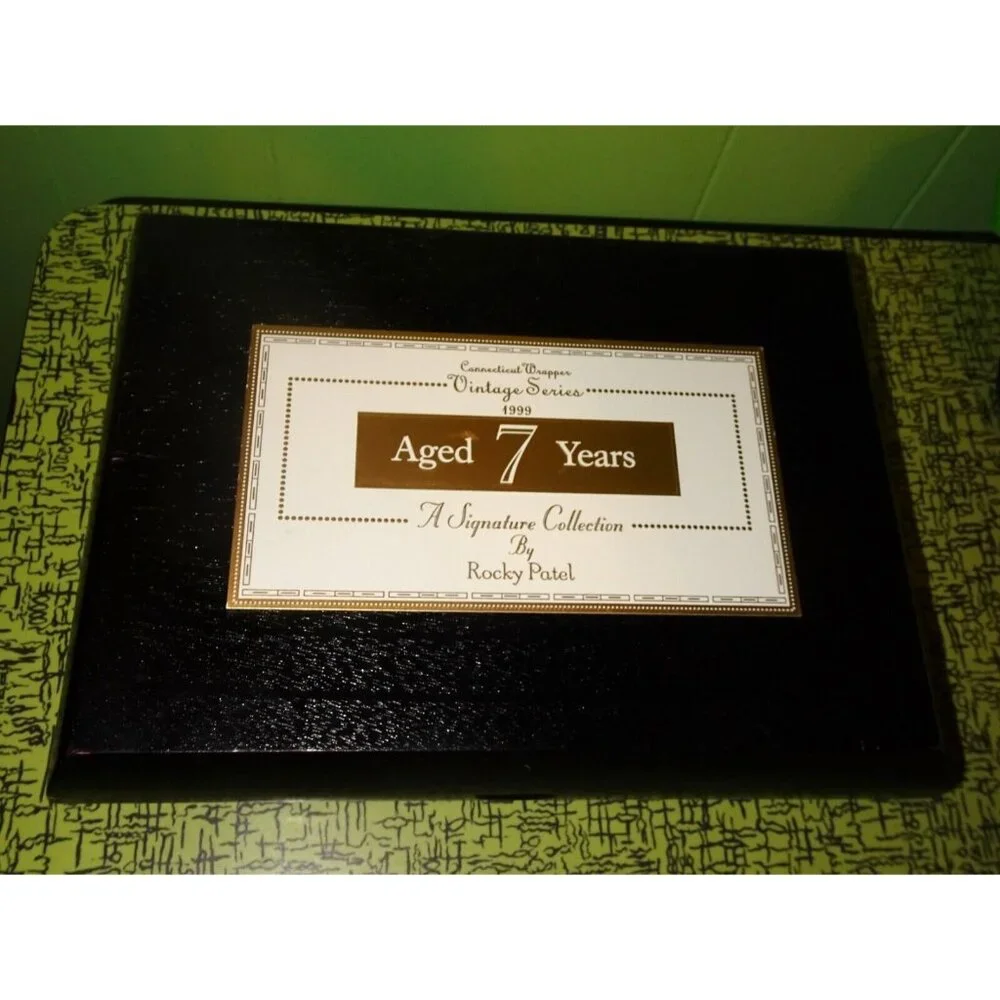 Vintage Rocky Patel Black Wood Cigar Box trinket box stash box jewelry box